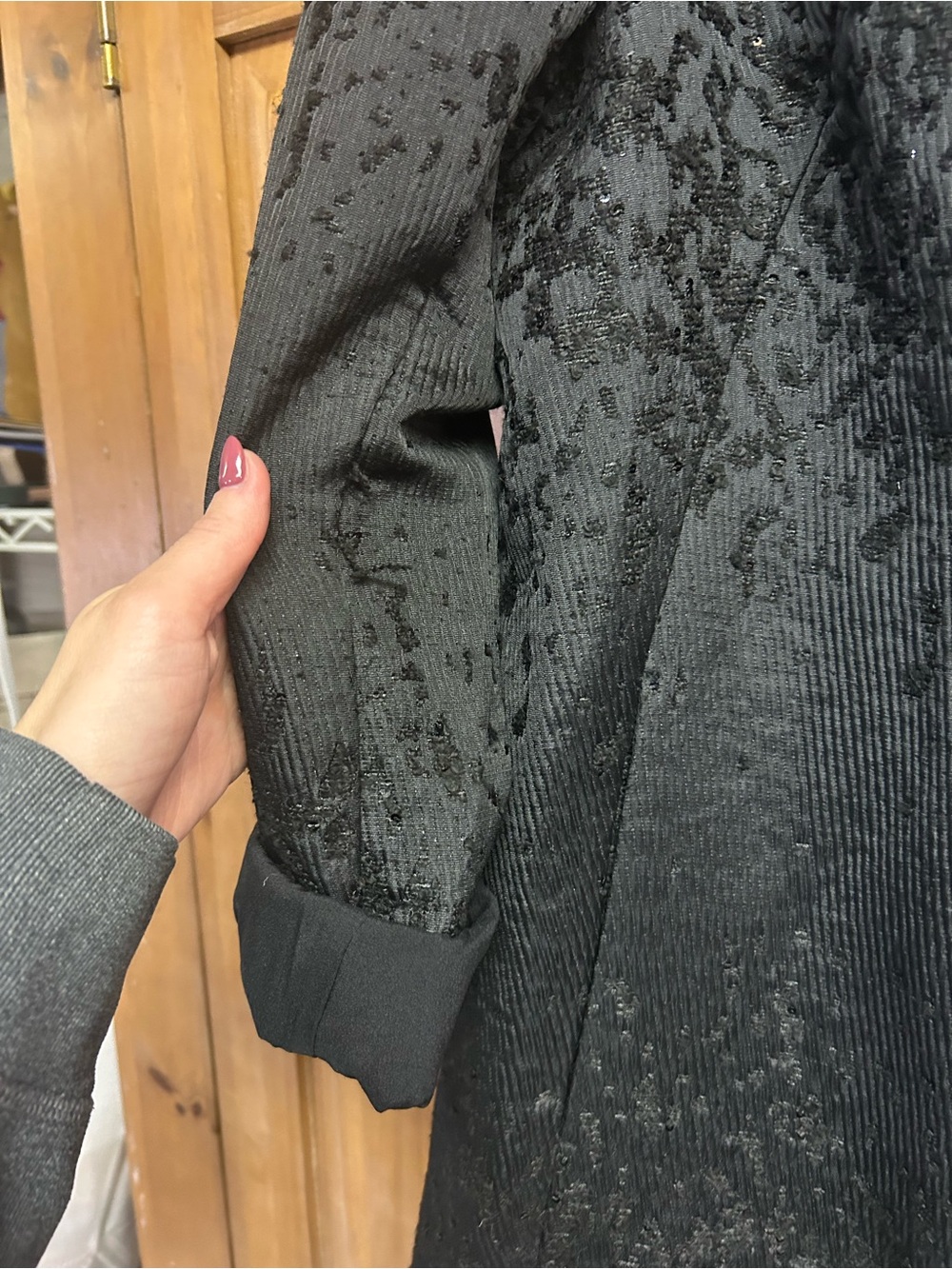 Chico’s Black Tweed and Sequin Winter Jacket - Picture 4 of 8